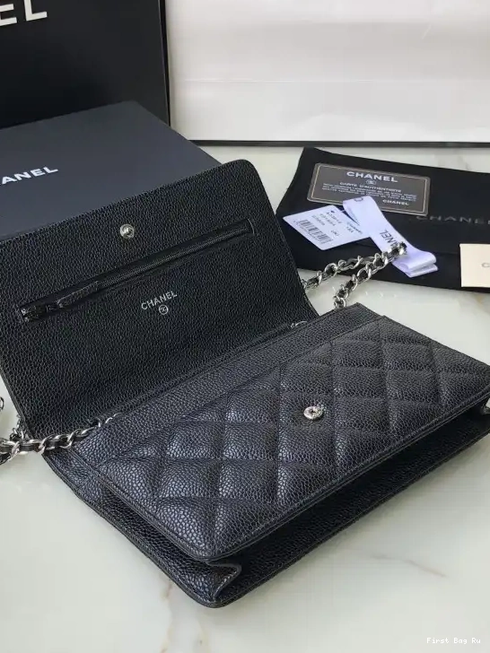 First Bag Ru CAVIAR CHAIN CHANEL WALLET 0707